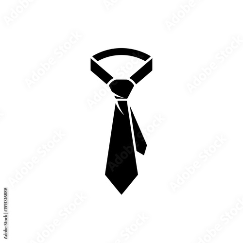 Black tie vector icon. Wedding, formal and official events. Dress code detail. Accessories for office clothes, look