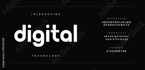 Digital Abstract minimal modern alphabet fonts for logo. Typography technology electronic digital music future creative font. vector illustration