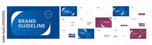 Professional Brand identity design template. Landscape branding guideline template. Complete Brand Guidelines layout, Modern Brand manual Guidelines Presentation, premium brand strategy design