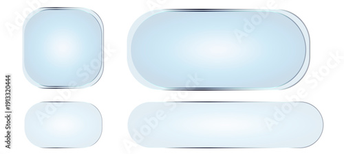 set of blue glass buttons vector