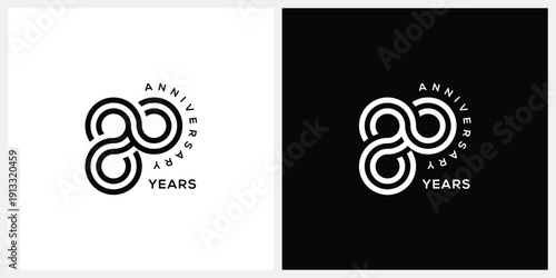 eighty years anniversary logo design inspiration