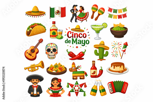 Cinco de Mayo Complete Celebration Icon Collection 