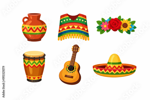 Cinco de Mayo Cultural Heritage Icon Grid