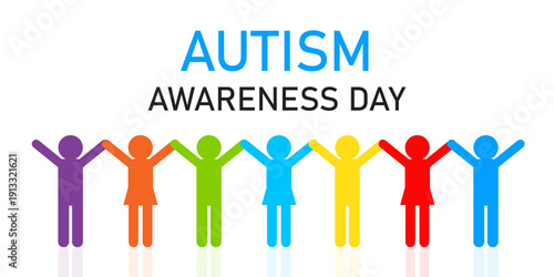 Autism awareness day people vector illustration