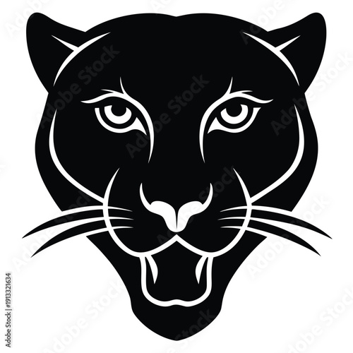 Panther icon on white background featuring a stylized animal design silhouette