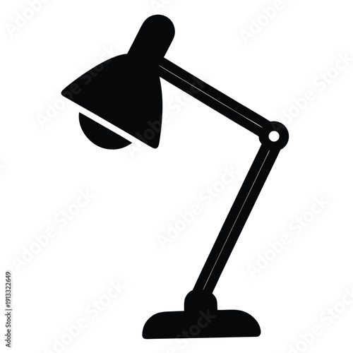 Study lamp icon on white background silhouette
