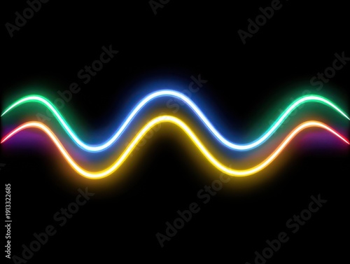 workflow neon lines isolated on a black background