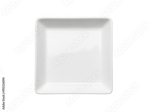Simple white square ceramic plate for everyday dining use