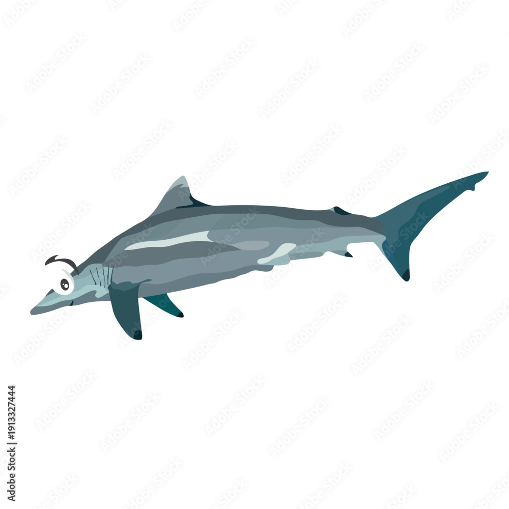 Obraz premium Spinner Shark Fun Drawing - Editable EPS