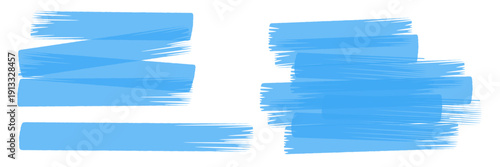 Highlighter stroke set. Marker lines, brush marks and underlines