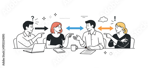 Blame culture in teams. An editorial-style scene of a team meeting where responsibility is being shifted rather than shared, shown through