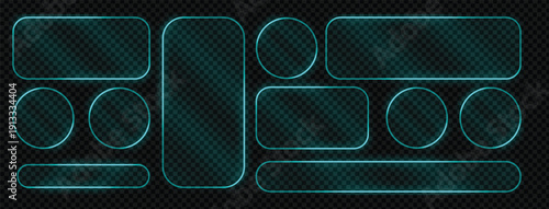 Liquid glass smartphone icon interface isolated for dark theme. 