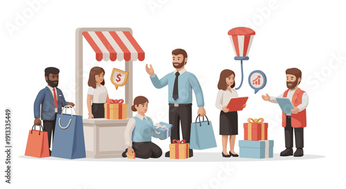 A professional businessman casually carries a shopping bag, evoking a blend of work and leisure. Ideal for marketing materials.