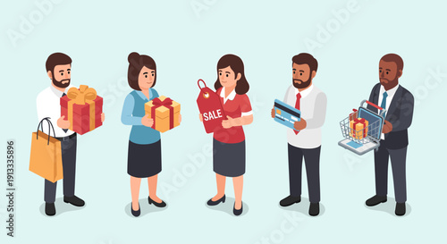 A minimalist illustration evokes a sense of consumerism and modern lifestyle, ideal for marketing materials.