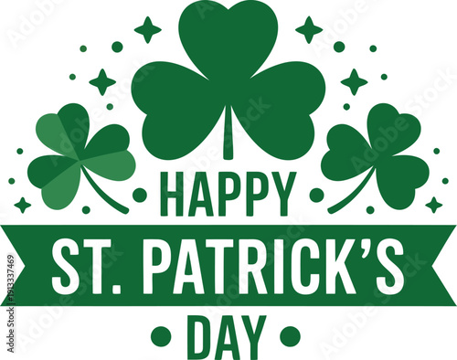 Happy st patrick s day shamrocks and green decorations
