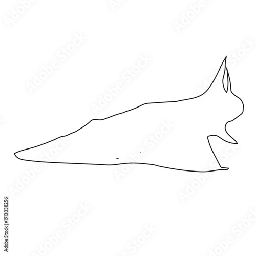 Guitar Fish Line Icon Black - Editable EPS