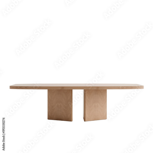 Modern Wooden Table With Simple Design Placed Against a Plain Background