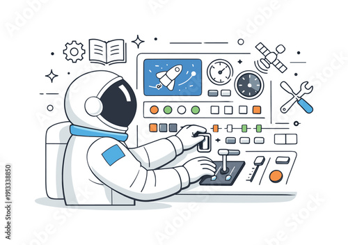 Astronaut Training Scene. Astronaut training