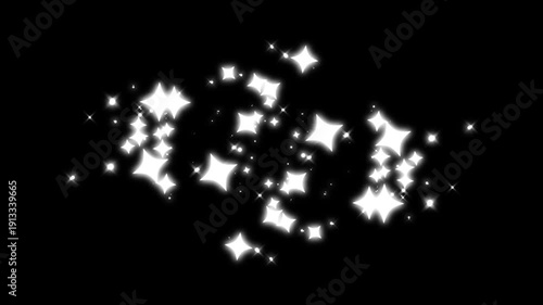 Wallpaper Mural Dreamy white glitter stars trail with magic pixie dust, shimmering sparkle animation, glowing fairy dust path, twinkling starlight particles, professional motion graphics on black screen. 4K Torontodigital.ca