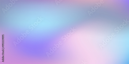 Holographic gradient background. Light soft backdrop with smooth pastel gradients. Blend of blue pink and purple tones creating dreamy texture. Abstract modern vector illustration