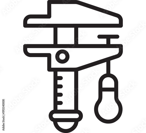Wallpaper Mural Clamp tool icon in bold outline style, industrial vise clamp with handle for woodworking and metalworking, isolated black line vector symbol on white background Torontodigital.ca