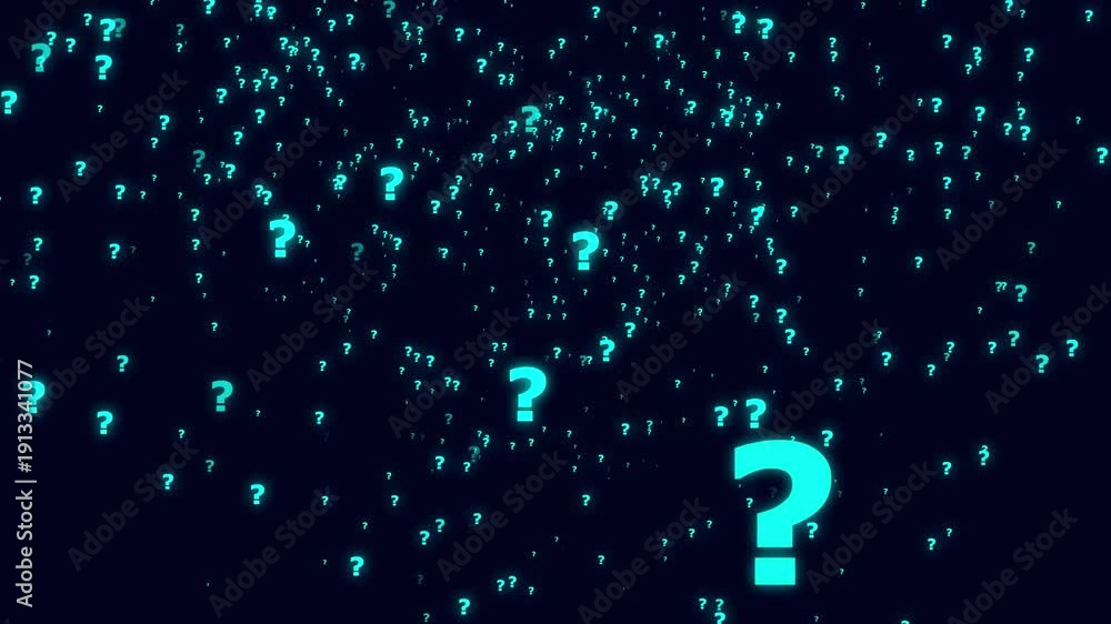 Question mark concept animation up question mark flat. black screen ...