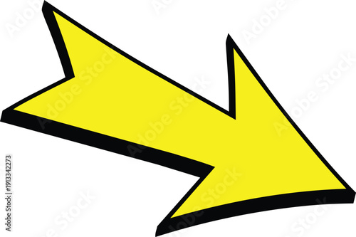 Guiding Arrow: A striking yellow arrow, its sharp lines and bold design command attention, pointing towards a direction. A simple yet powerful visual cue with versatility for diverse applications.