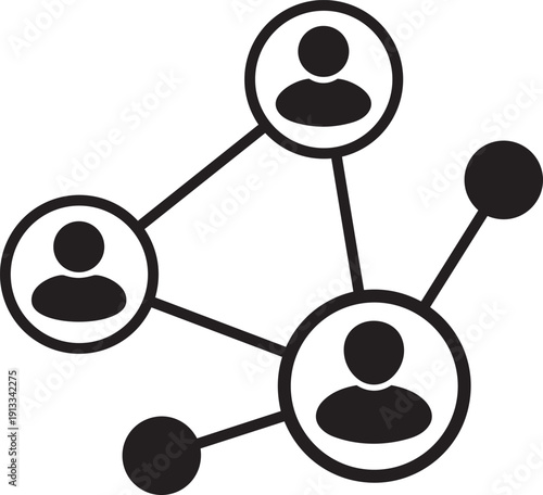 Network of Connections: Symbolic illustration of interconnected individuals, representing the concept of networking, communication, and social interaction within a global community.