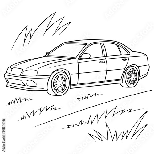 Book Illustration Sedan Outline 1