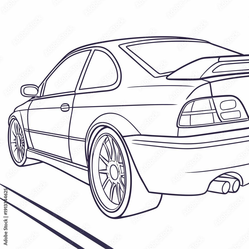 Fototapeta premium Rear Bumper Contour Detail