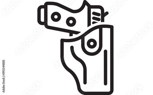 Safety razor icon in bold black outline, minimalist shaving tool symbol isolated on white background, simple barbershop grooming equipment vector illustration