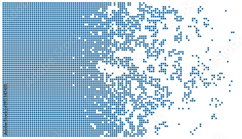 Blue Pixel Mosaic Disintegration Abstract Background Representing Digital Data Transition And Technology