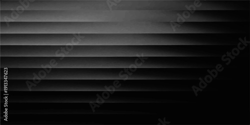 Abstract dark blue and black and white corrugated metal wall texture with horizontal steel lines and a striped metallic shutter pattern