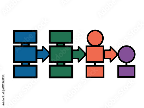 Team Workflow and Business Process Handoff Concept – Task Management and Collaboration Vector Illustration