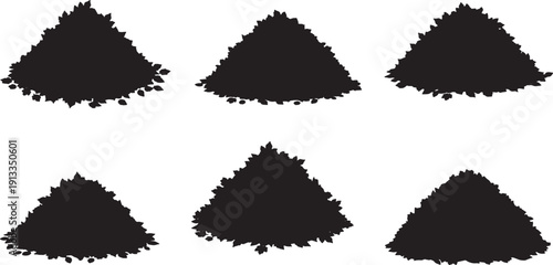 Scattered Leaf Pile Elements for Autumn Ground