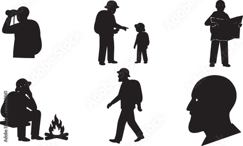 Experienced Senior Explorer Silhouettes Set of Six