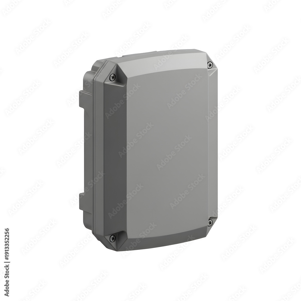 Fototapeta premium Image of a gray industrial electronic component, side view on a clean and isolated background