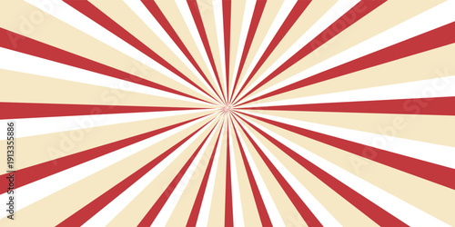 Red sunburst lines on yellow Background. Light sun rays pattern.eps10