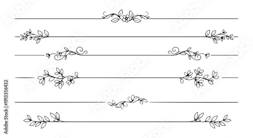 Elegant floral dividers for invitations and designs