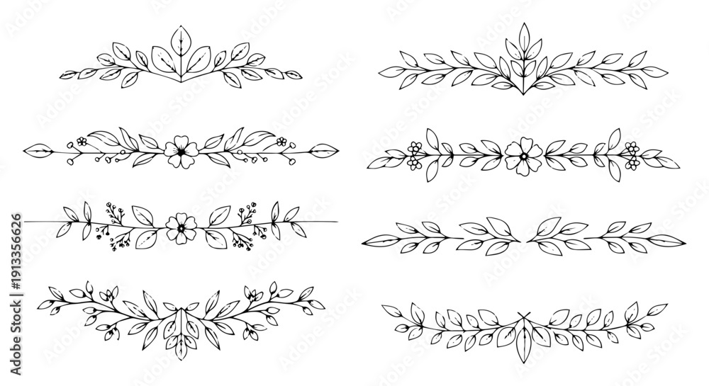 Obraz premium Elegant floral borders and frames for design and decoration