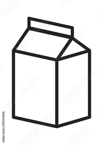 Fotografie Simple black and white illustration of a milk carton, suitable for various design projects