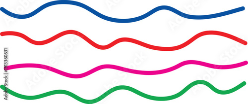 Colorful wavy lines on a white background