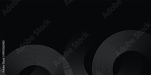 Abstract glowing white geometric lines on dark background. Modern shiny blue rounded square lines pattern. Futuristic technology concept. VECTOR ILLUSTRATION EPS10