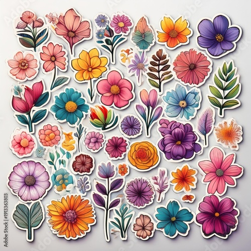 Flower stickers sheet