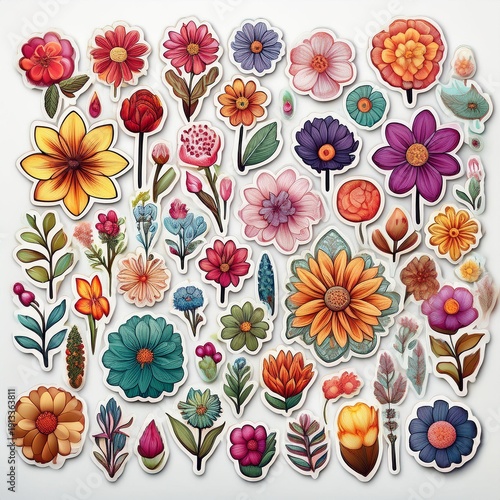Flower stickers sheet