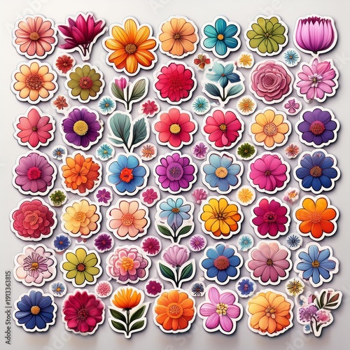 Flower stickers sheet
