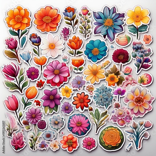 Flower stickers sheet