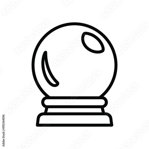 Elegant crystal ball perched atop a decorative pedestal stand