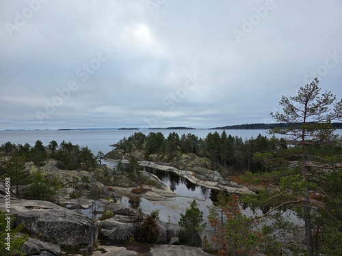 Rocky lake landscape