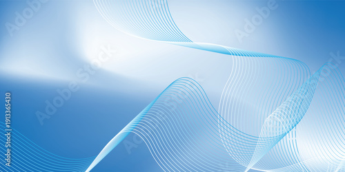 Abstract blue gradient background with shining lines waves. Minimalist background vector minimal illustration